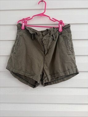 Banana Republic Linen Cotton Blend Shorts 2 Olive Green Utility Safari Summer